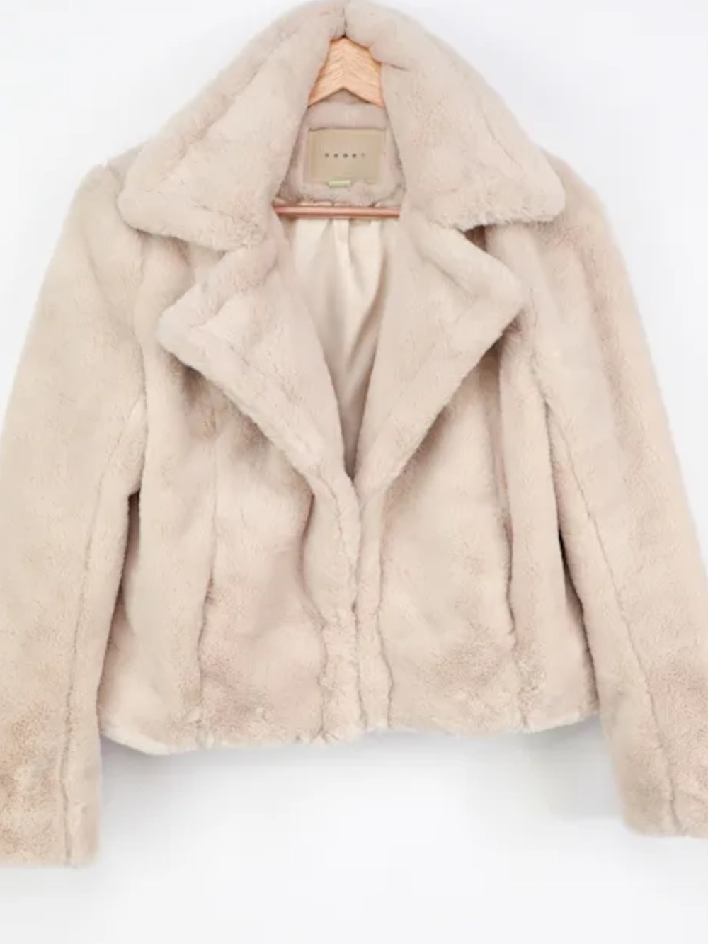 Blank NYC Peachy Keen Faux Fur Jacket in Cream